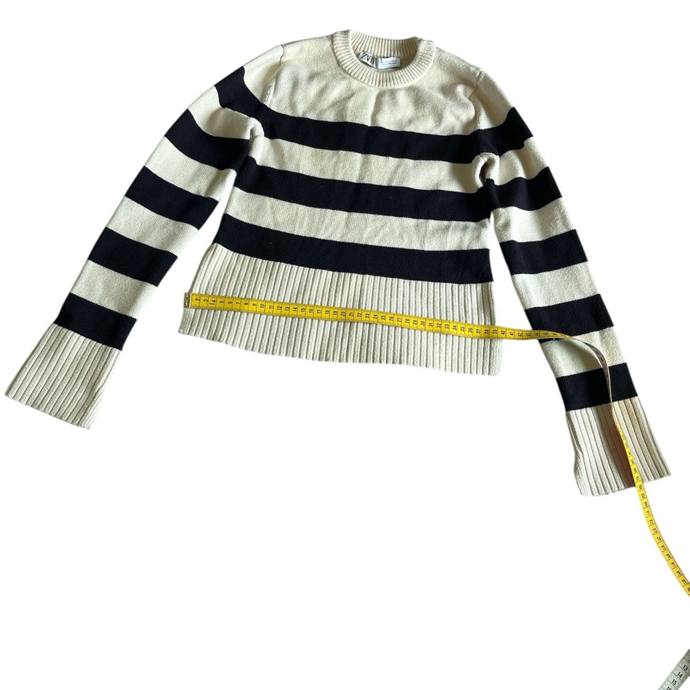 Striped Black & Cream Knit Sweater